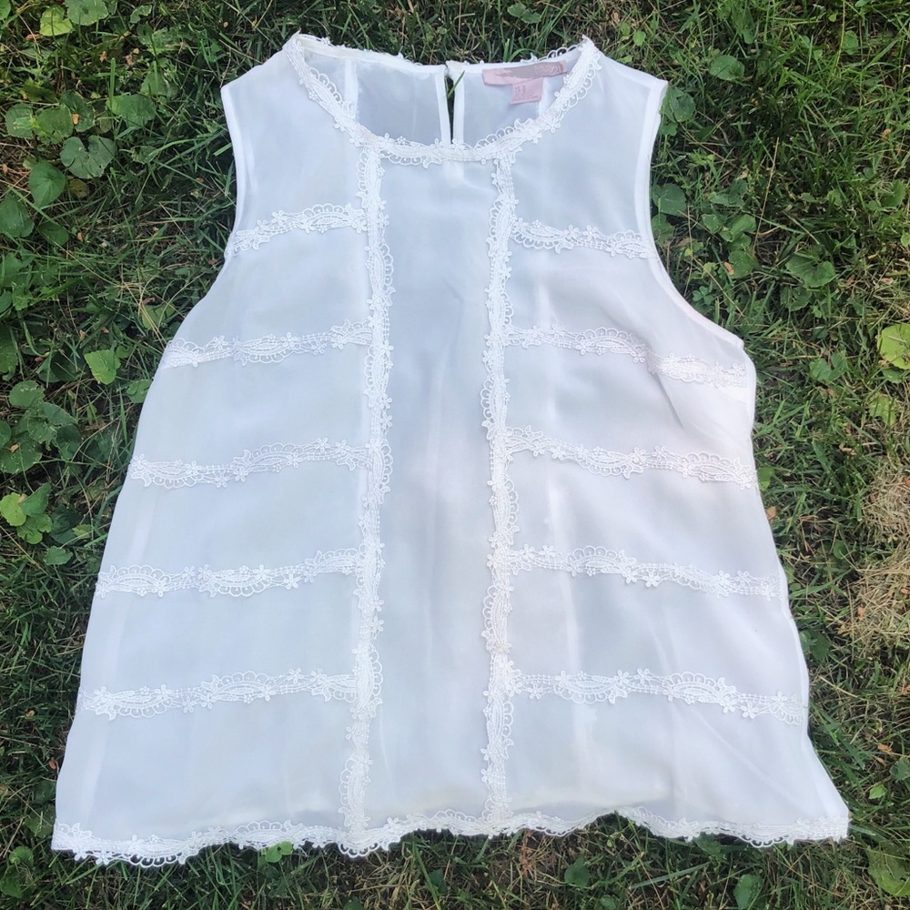 Love 21 by Forever 21 Sheer White Tank